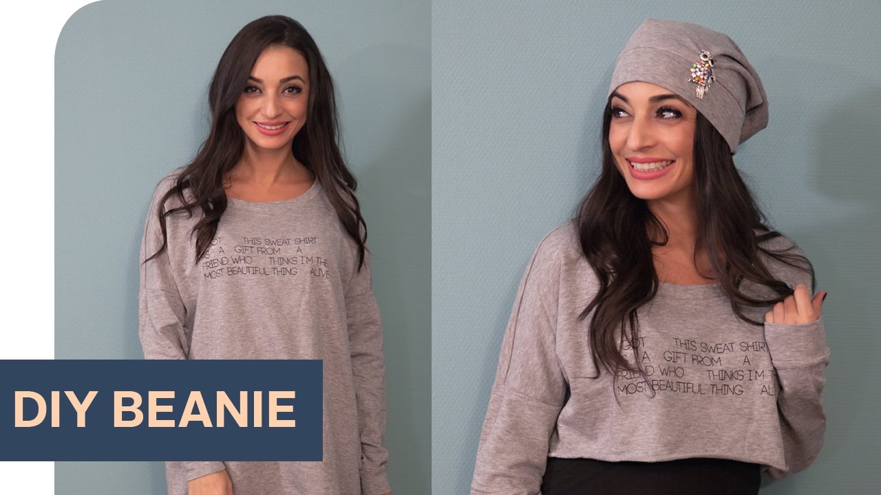 Beanie nähen // Beanie Mütze selber machen - Upcycling DIY Tutorial ~ refashion | OTTO