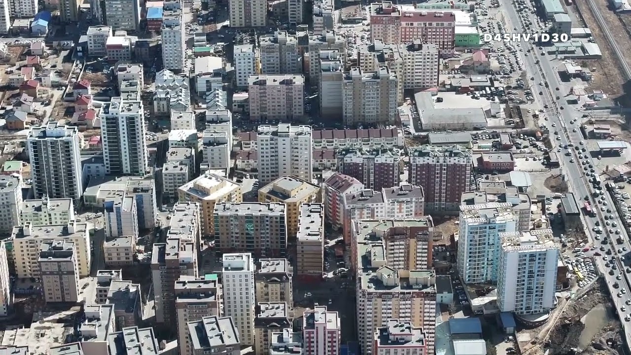 5ive minutes - 4K - During the spring daytime - Ulaanbaatar City - Drone Footage - 2025-3-21