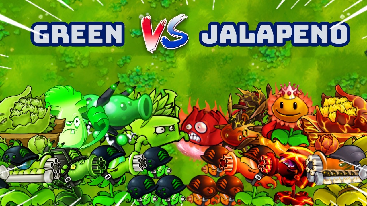 PvZ 1 Fusion 3.7 Challenge!! Team Green Vs Tean Jalapeno | Who Will Win??