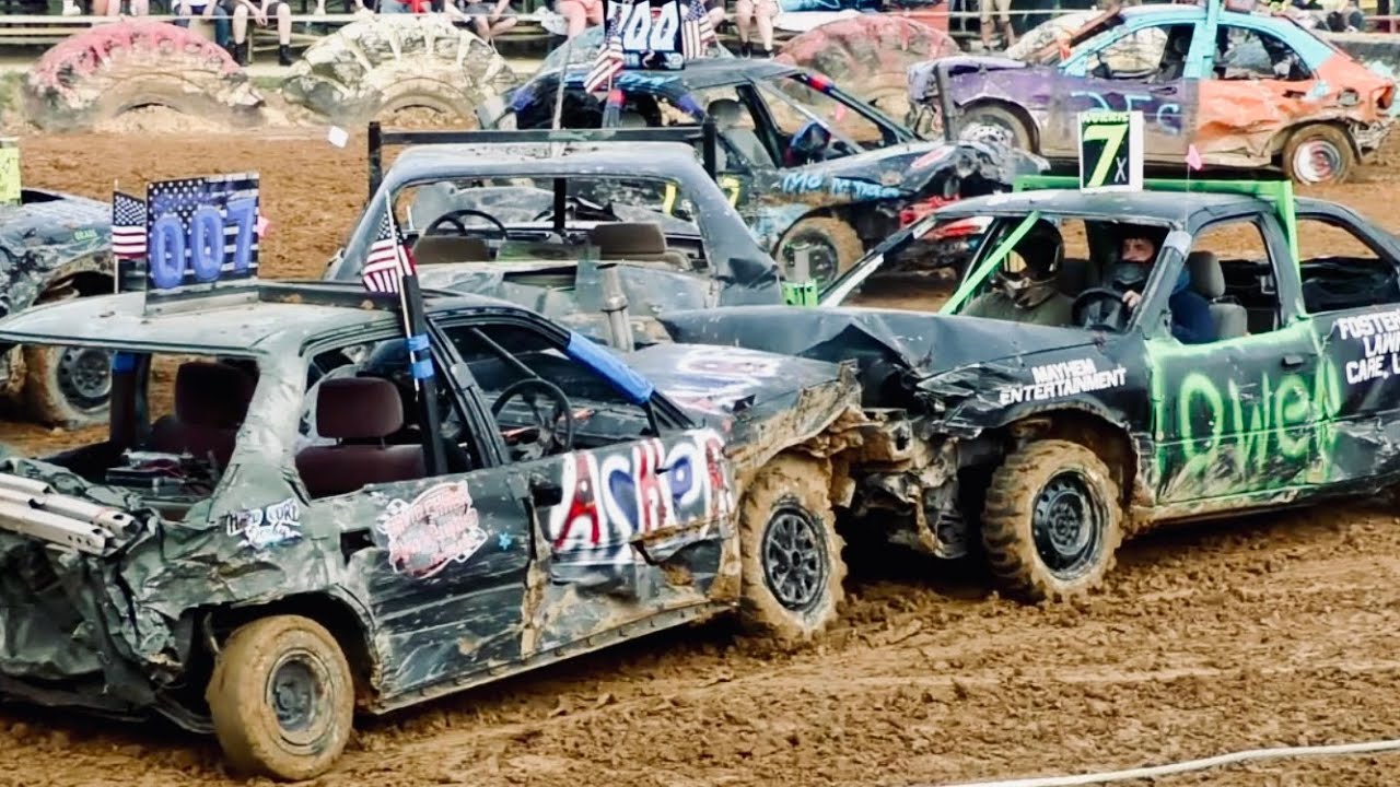 Heat 2 Compact Car Demolition Derby New Alexandria July 5th, 2025 W&W Demo #racing #mud #demoderby