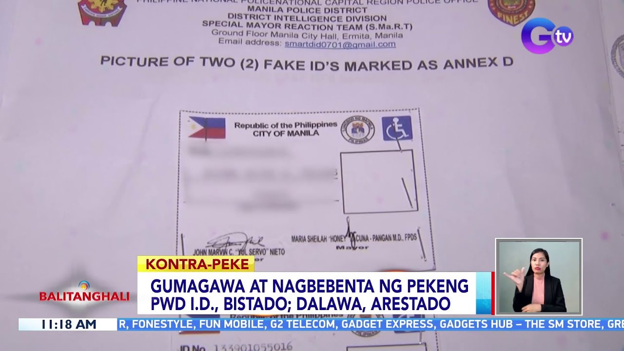 Gumagawa at nagbebenta ng pekeng PWD I.D., bistado; Dalawa, arestado | BT