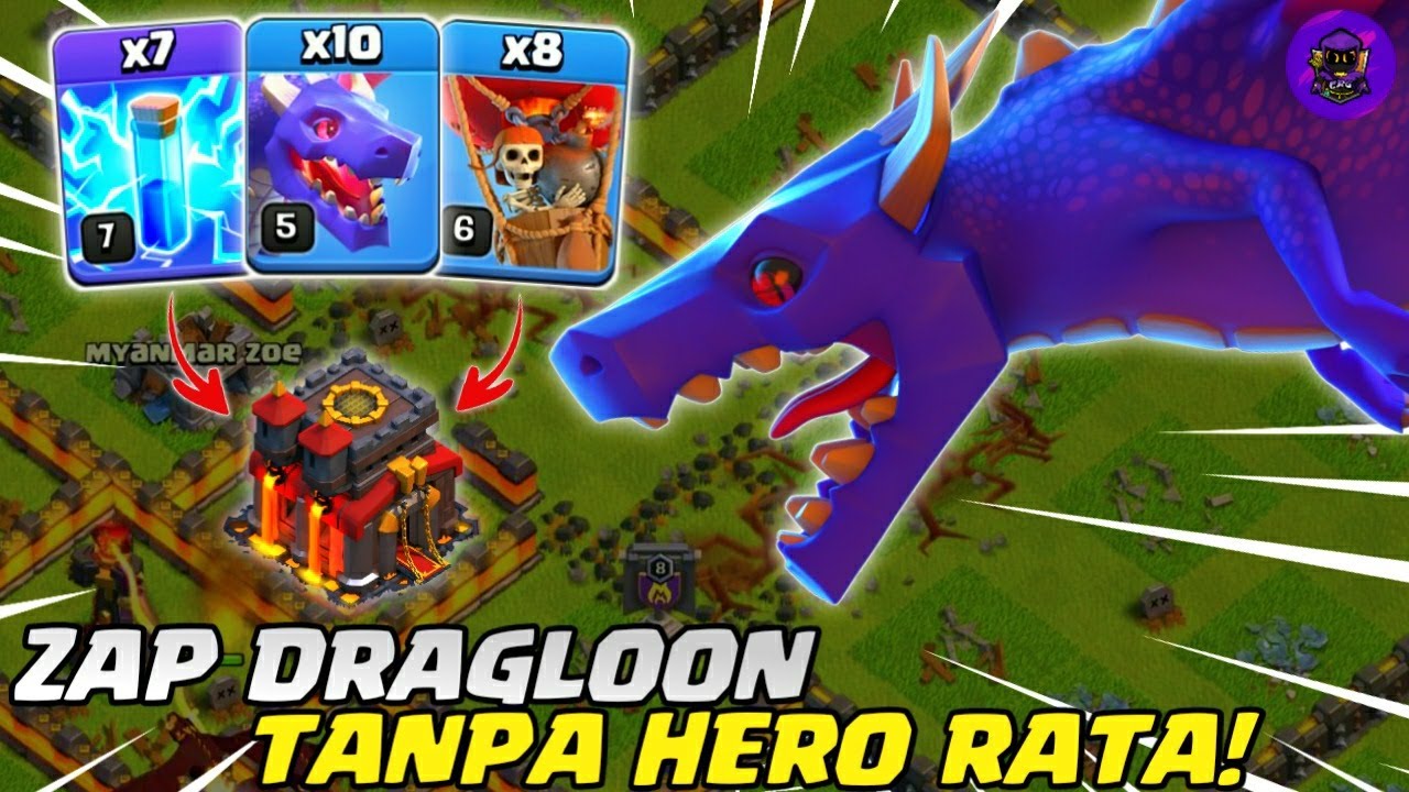 SIMPEL TAPI MANTAP! ZAP DRAGON BALLOON (DRAGLOON) TANPA HERO! - STRATEGI TH 10 | COC INDONESIA