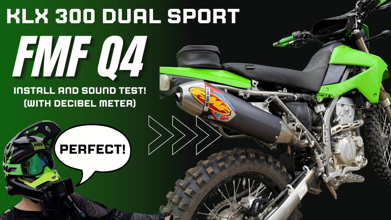 KLX 300 FMF Q4 Exhaust Install and Sound Test | How to mount a KLX 300R exhaust on Dual Sport
