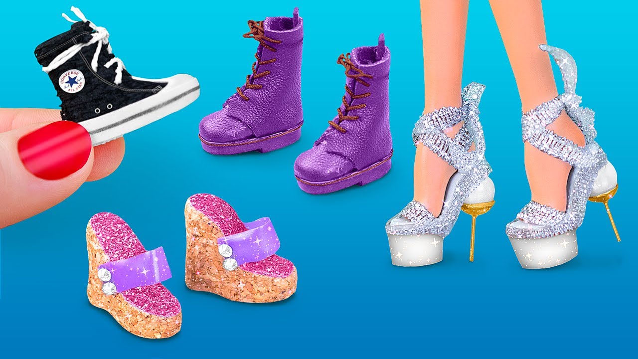 6 Tane Kendin Yap Tarzı Barbie Minyat&uuml;r Ayakkabı El Sanatı