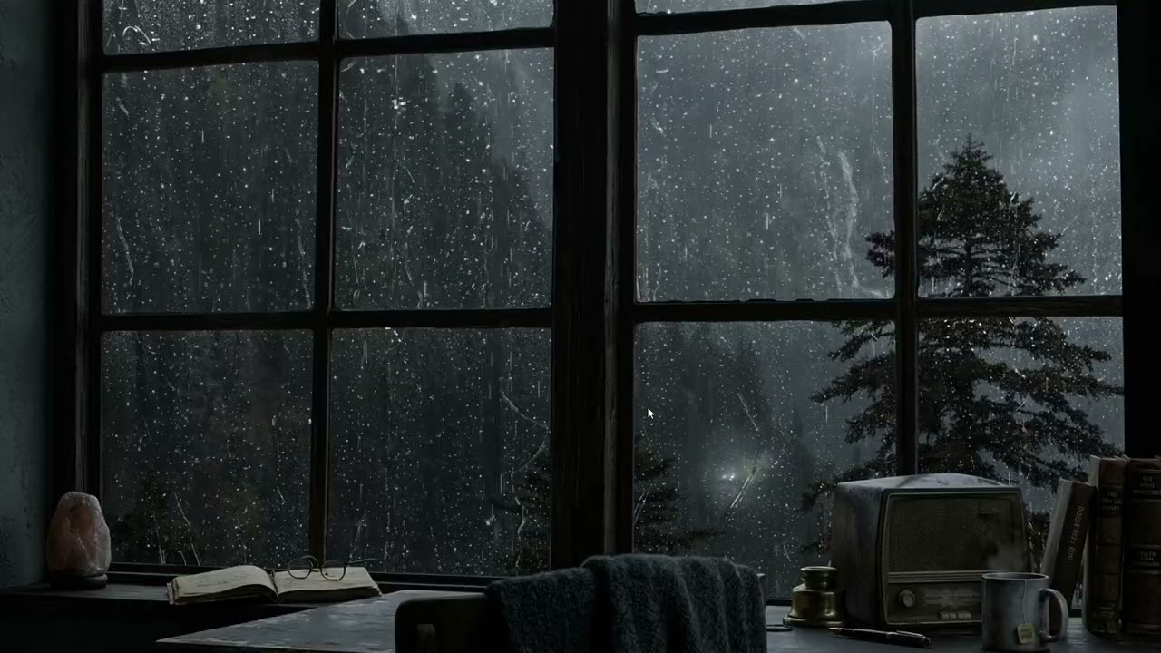 Heavy Rain on Glass Window & Thunder Sounds | Sleep, Study & Relaxation | No Ads All Night