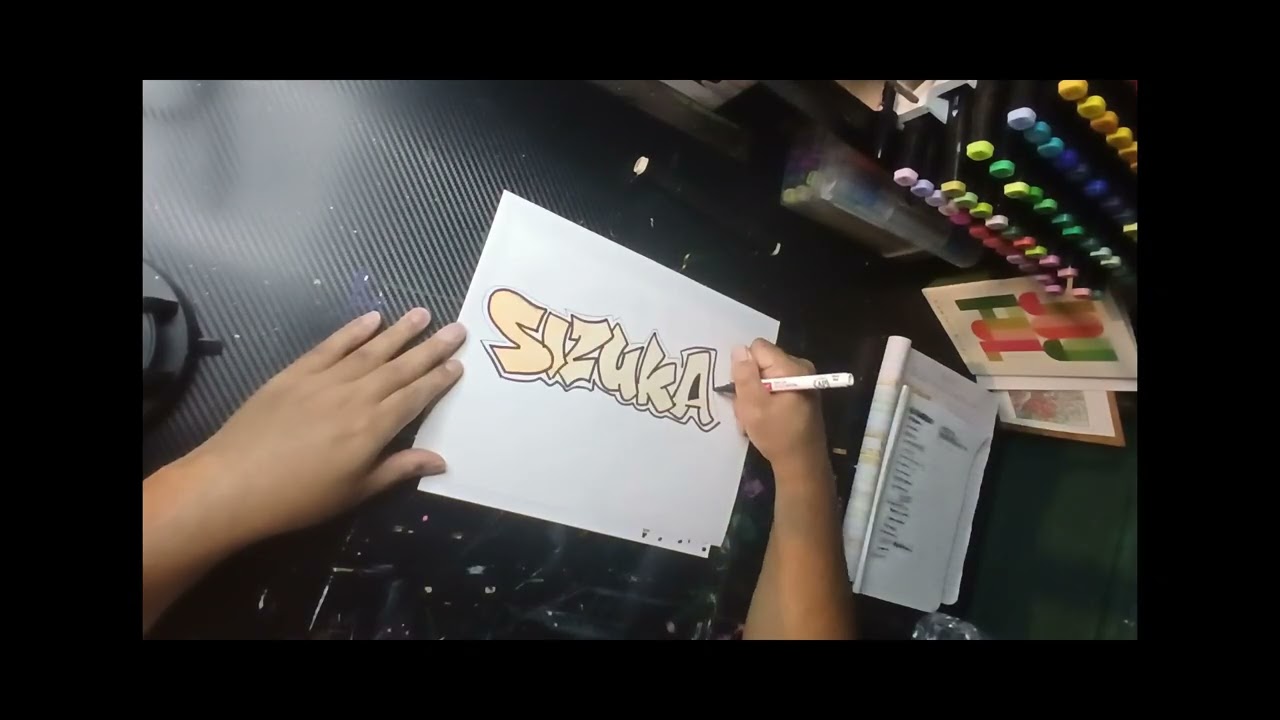 A graffiti name request drawing Time lapse 'sizuka'