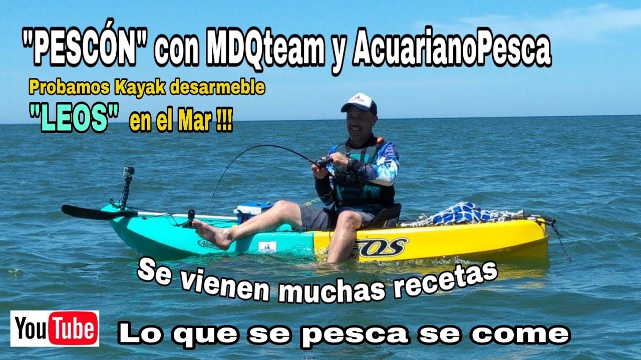 Pesca en kayak en Mar Chiquita - probamos kayak desarmable 