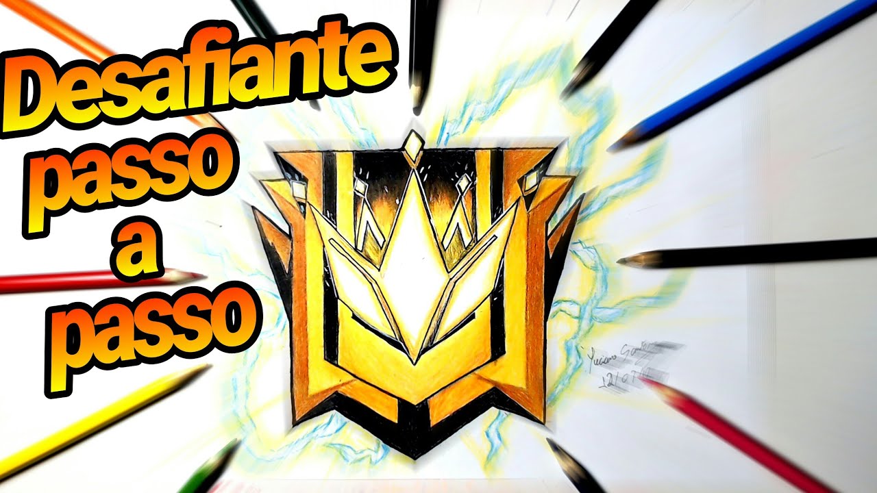 COMO DESENHAR A PATENTE DESAFIANTE DO FREE FIRE   //  Como dibujar el logo Gran Mestre de Free Fire