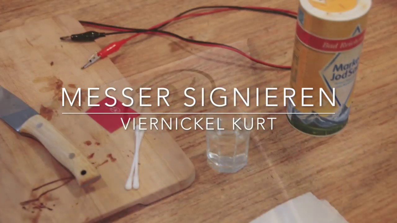 Messer signieren, Logo auf Messerklinge