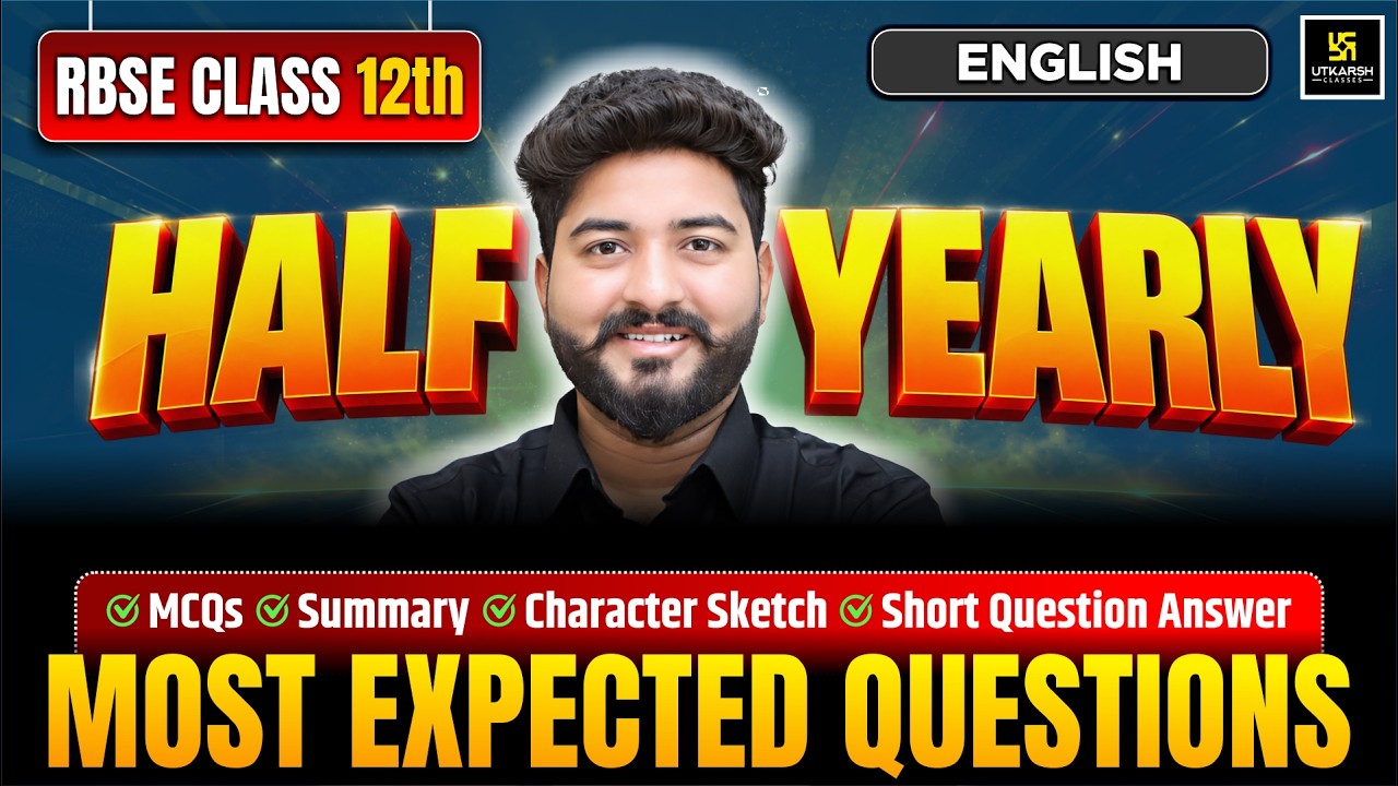 RBSE Class 12th English | Most Expected Questions Part-1 | Half Yearly Exam 2026 | Mohit Sir