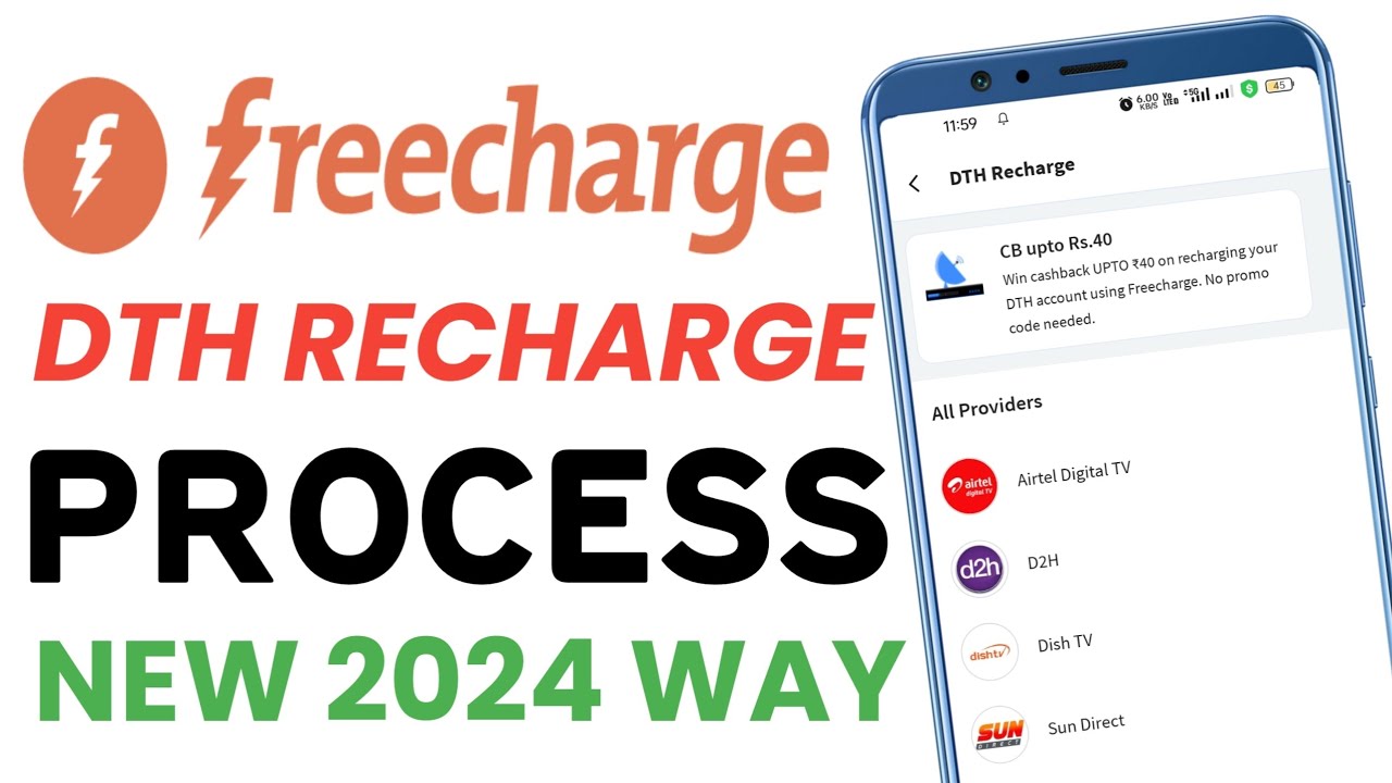 How to recharge DTH from Freecharge | Freecharge dth recharge process new 2024 way