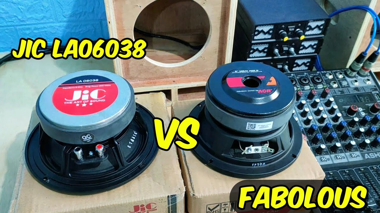 compare speaker JIC 6 inch vs speaker acr fabolous miniatur sound system