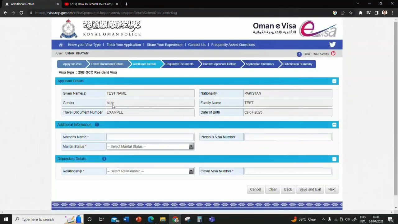 How to apply Oman Tourist Visa 29B Online. For Family and Kids