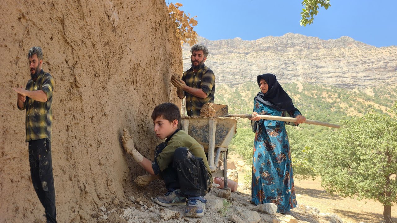 Nomadic life, daily work of nomads in the mountains of Iran