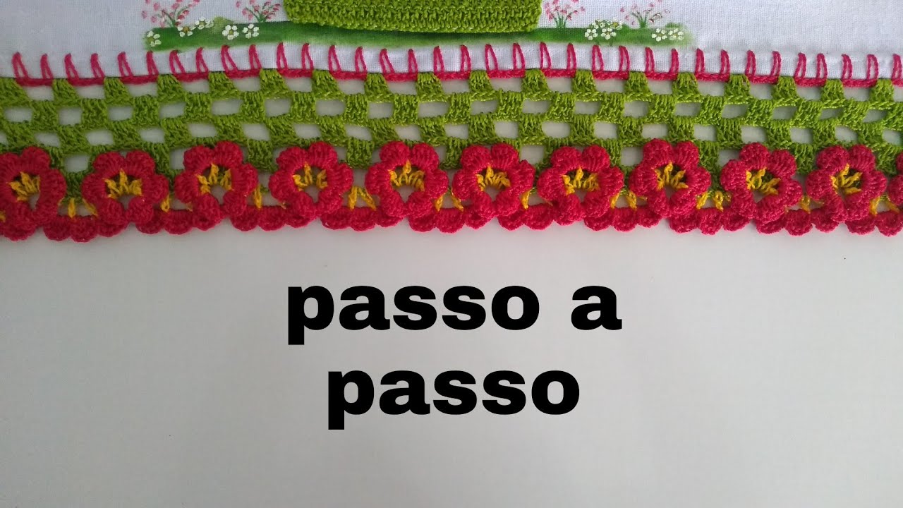 barrado de crochê para pano de prato#facil