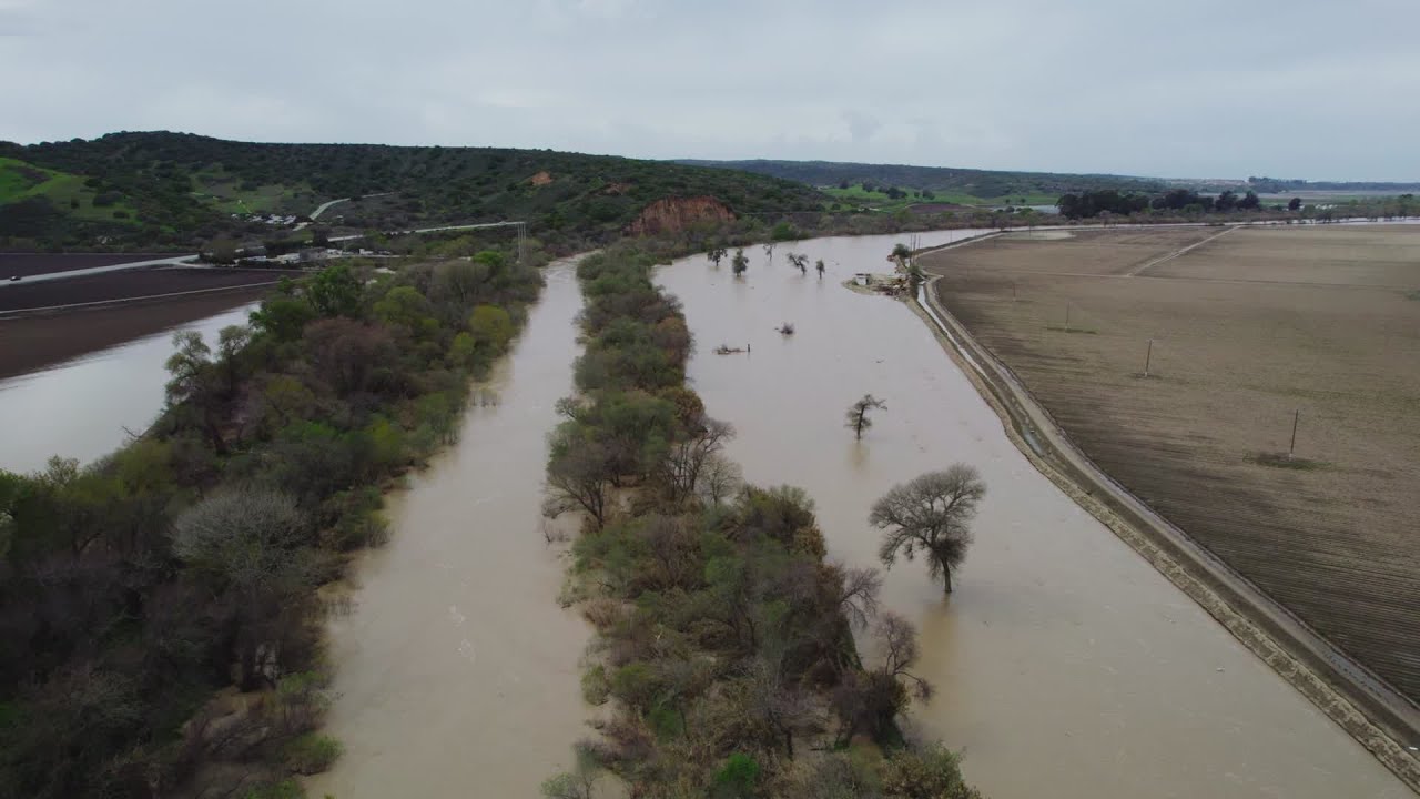 Drone video: Salinas River begins to flood near Spreckels