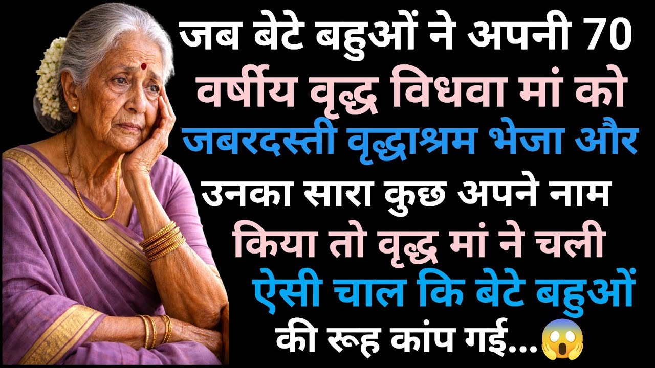 जब वृद्ध विधवा मां को बेटे बहू ने जबरदस्ती भेजा वृद्धाश्रम तो मां ने चली ऐसी चाल कि..😱