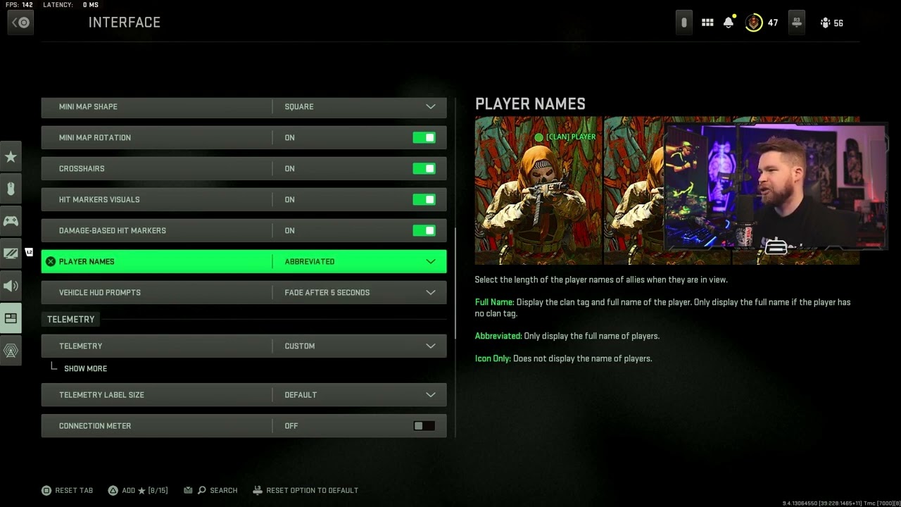 My Interface Settings in Modern Warfare II