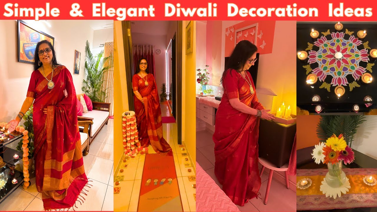 New ideas for sophisticated Diwali Decor पुरानी चीज़ें नयी सजावट |lights, Rangoli ,Toran, Urli & more