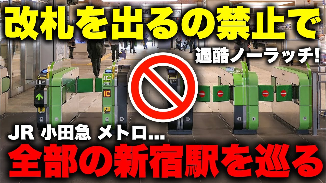 【ノーラッチ】"絶対改札を出ずに" 新宿駅全路線のホームに行けるのか挑戦してみた！ 直通運転を駆使すれば可能？