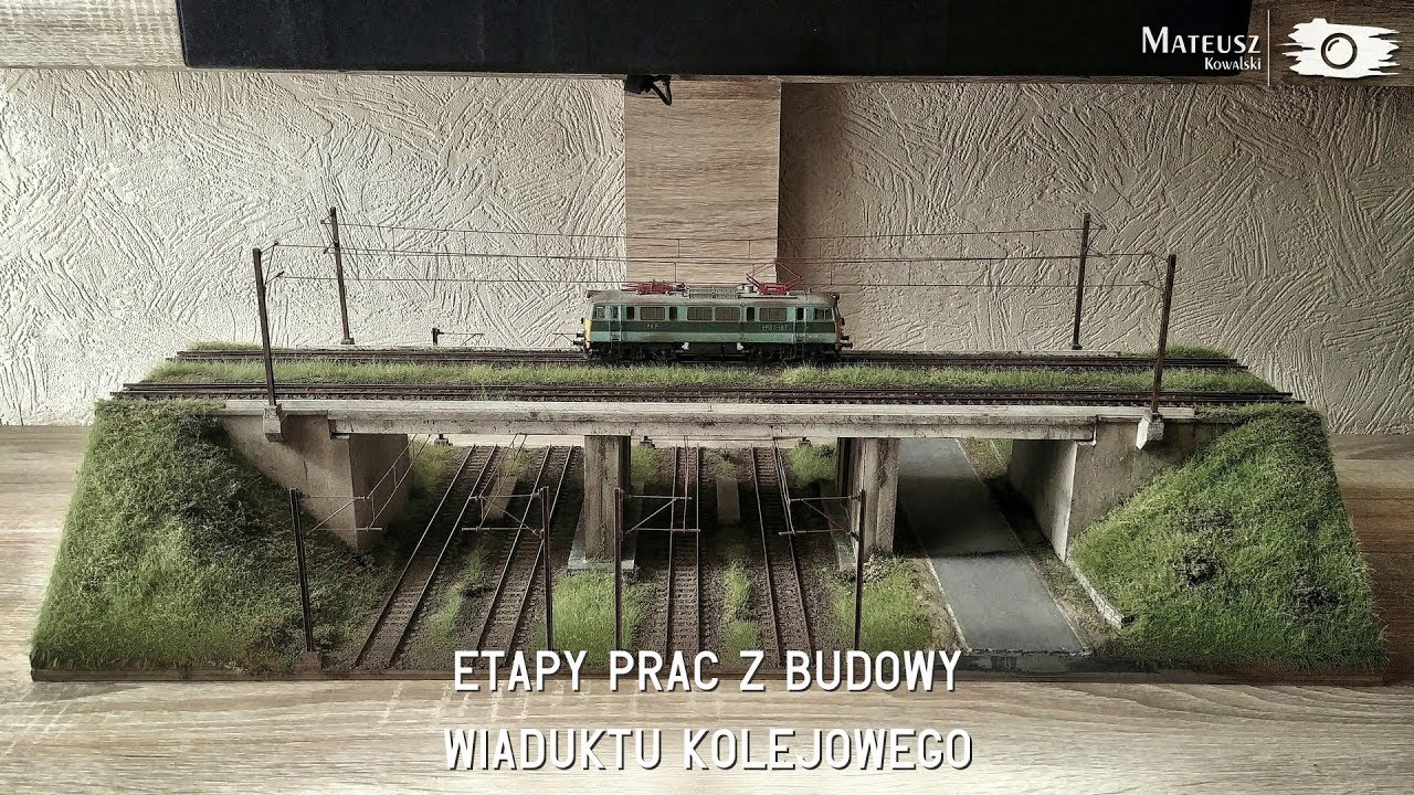 Etapy prac z budowy wiaduktu kolejowego w skali H0