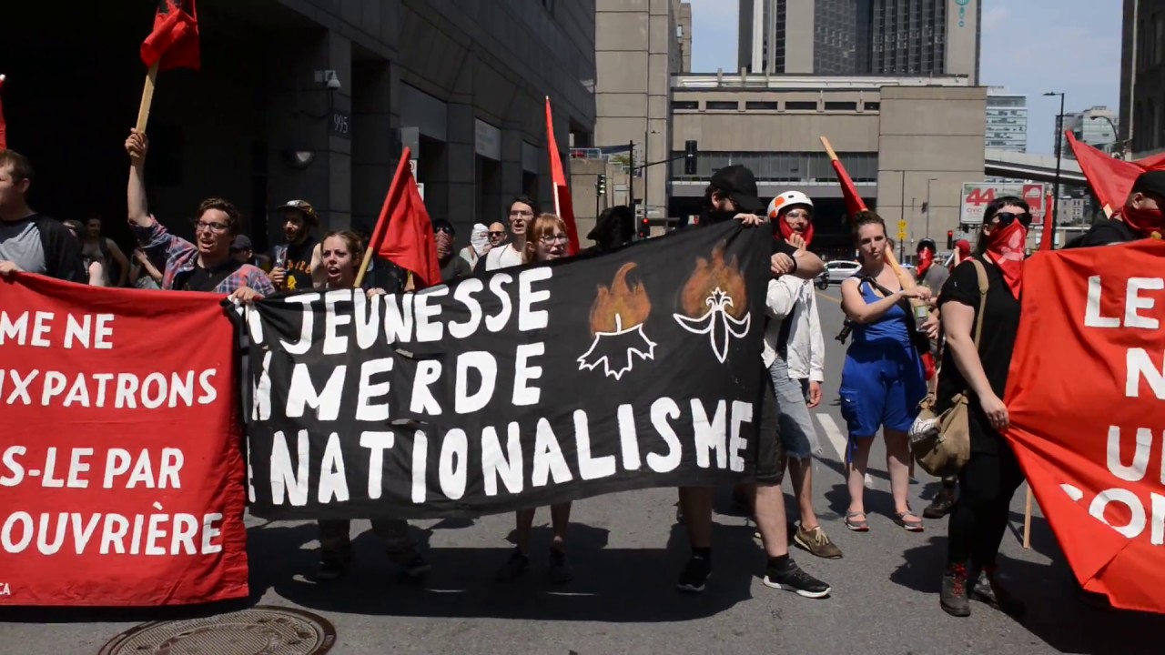 La Meute Anti-Immigration Protest in Montr&eacute;al Canada Day 2018 EMR 4708