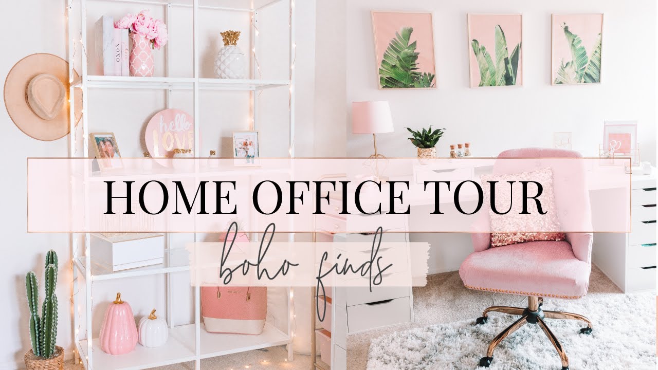 MODERN BOHO GLAM HOME OFFICE TOUR  | OFFICE TOUR