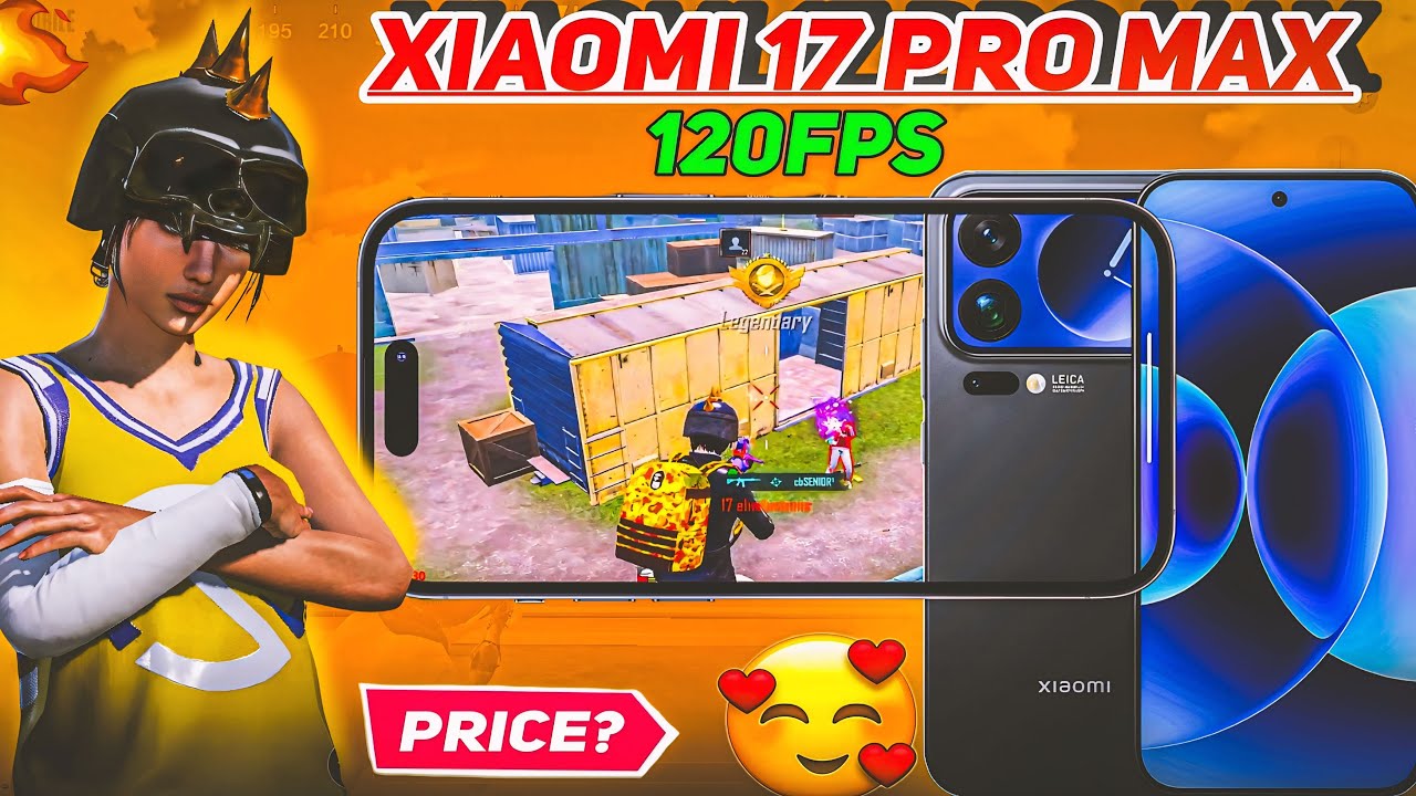 Xiaomi 17 pro Max For Pubg Mobile 🔥 | Xiaomi 17 pro max vs I phone 17 pro max Pubg comparison .