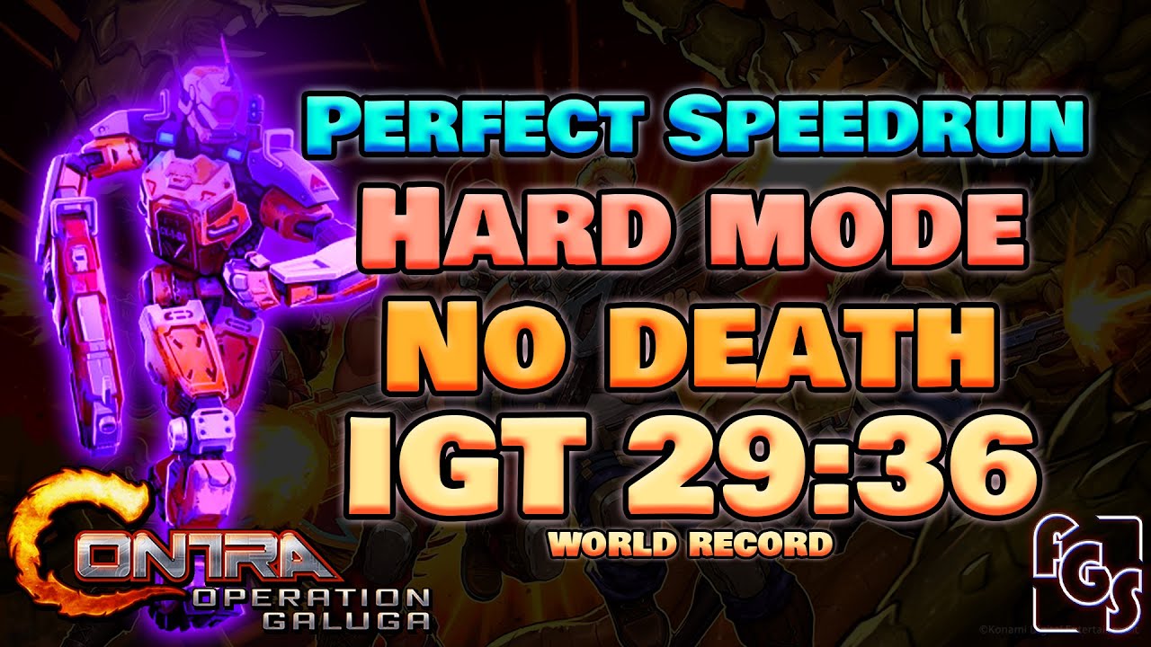 Contra Operation Galuga Perfect Speedrun IGT 29m36s (Browny / Hard / No Death / World Record)