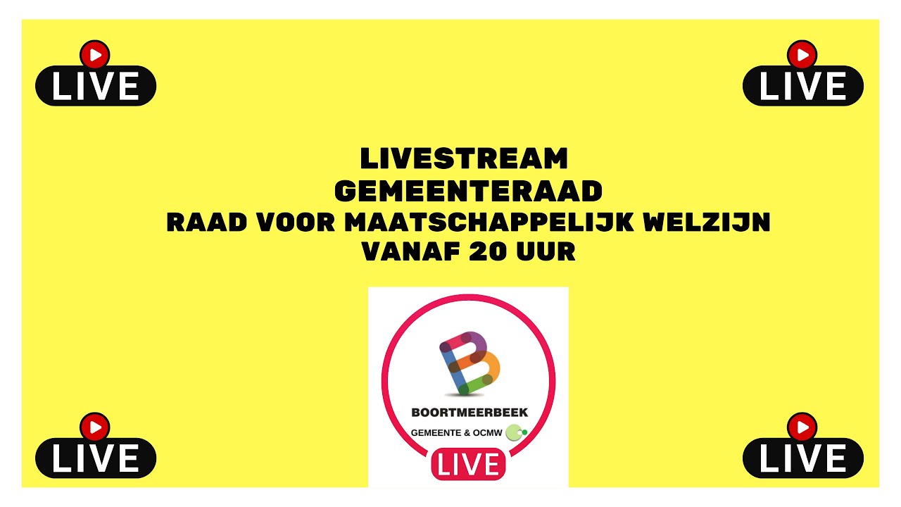 Gemeenteraad en Raad voor Maatschappelijk Welzijn - 26 januari 2026 start 20.00 uur