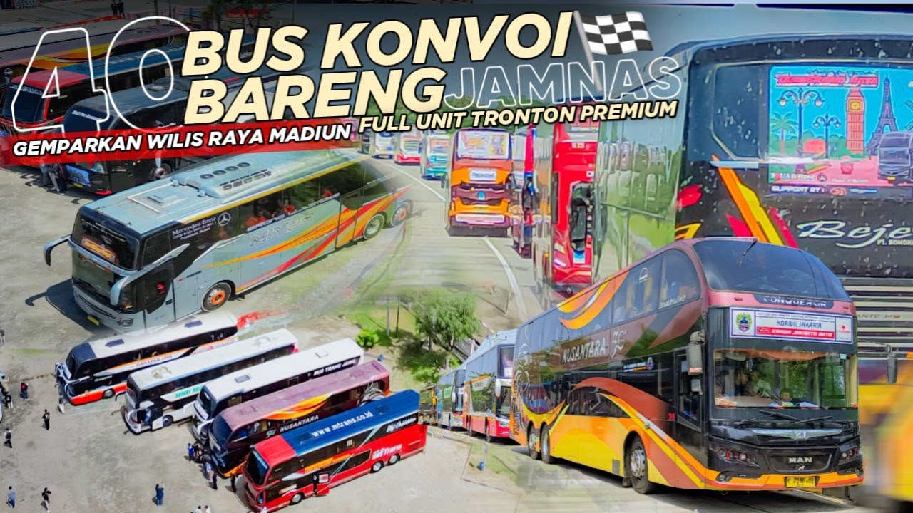 KONVOI SERU BARENG BUS PREMIUM BERJEJERAN‼️ PHD Trans Tampil Jambore Nasional Bismania 2025 Madiun