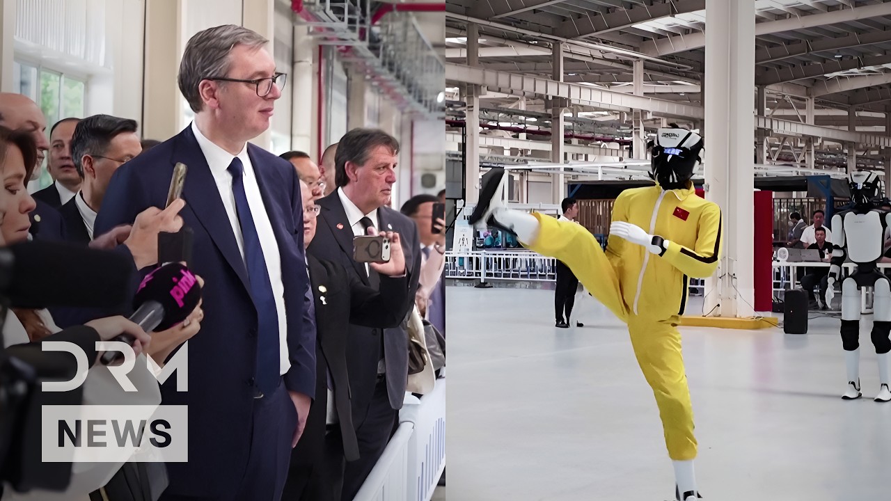 Serbian President Vučić Amazed by Humanoid Robots During China Factory Visit | DRM News | AI1N