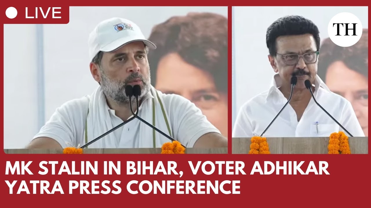 TN Chief Minister Stalin and Rahul Gandhi address press conference in Bihar