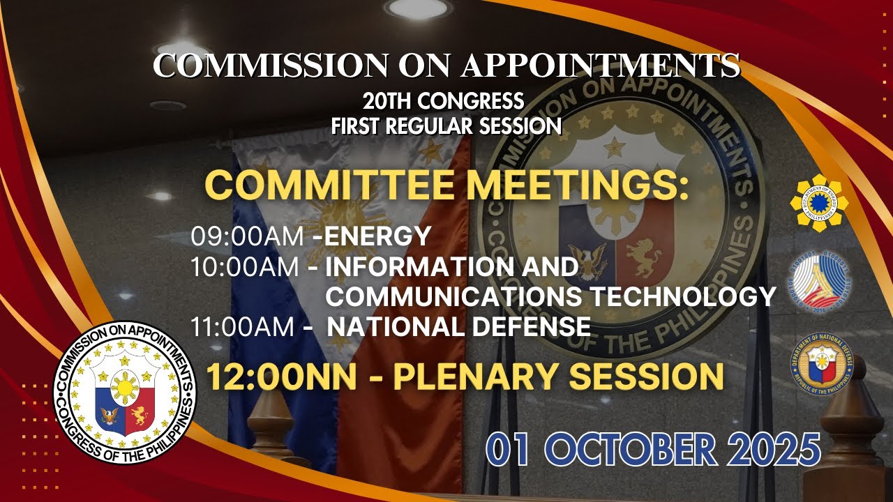 CA COMMITTEE MEETINGS ON ENERGY, DICT, NATIONAL DEFENSE AND PLENARY SESSION (10/01/25)