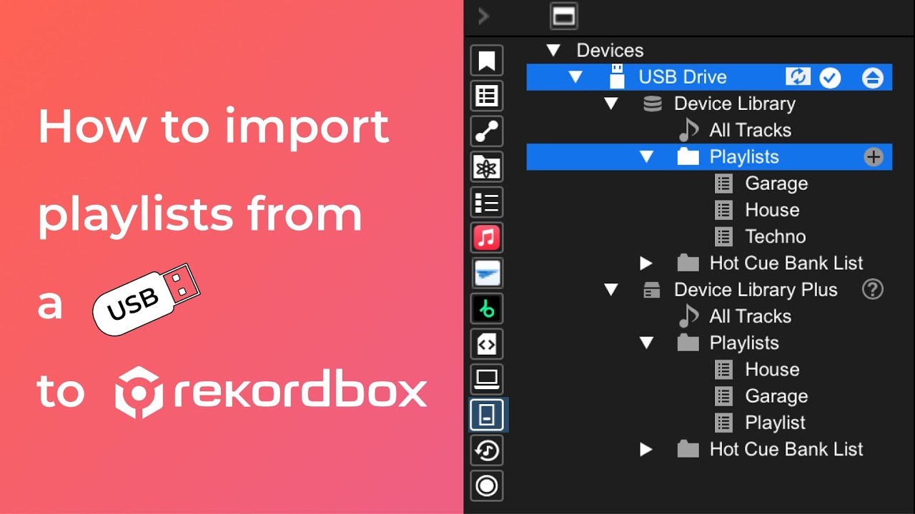 how to import playlist from USB drive to rekordbox
