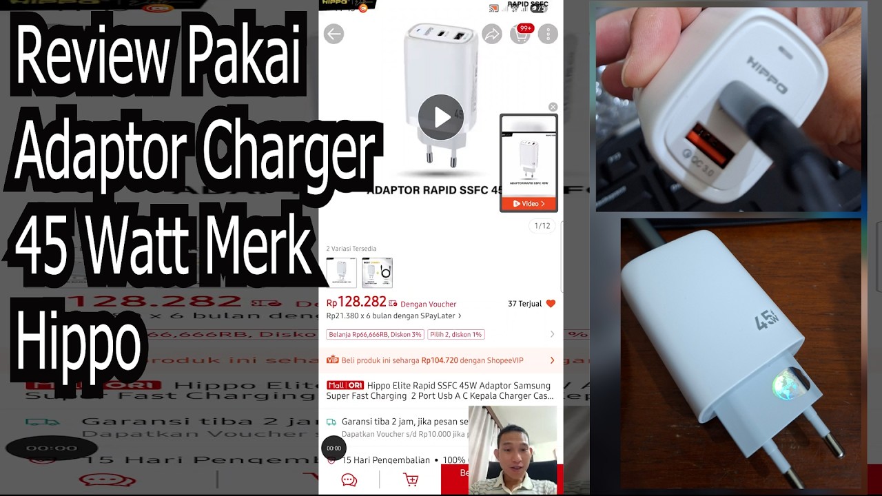 Review Pakai Adaptor Charger 45 Watt Merk Hippo