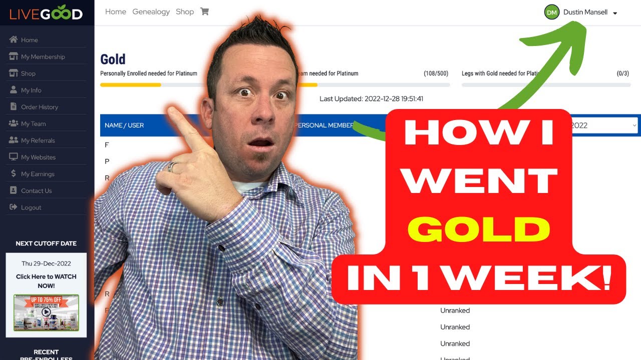 HOW I WENT GOLD WITH LIVEGOOD IN 1 WEEK