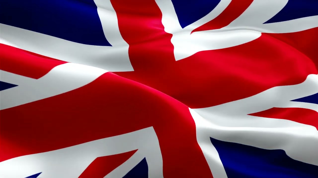 United Kingdom Flag Waving in the wind digitally created - Video Loop