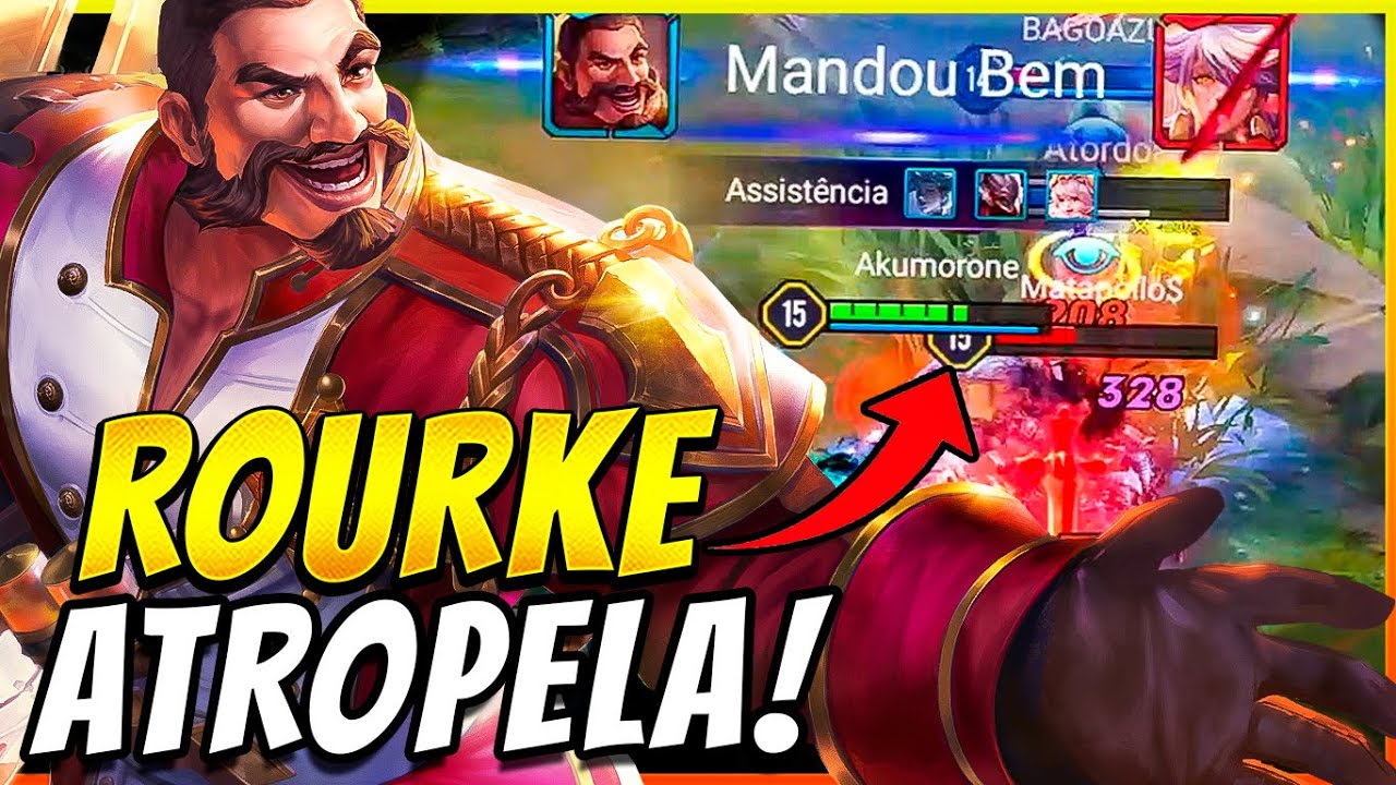 O JOGO FICA FÁCIL COM O ROURKE ATROPELANDO 😂 - Arena of Valor