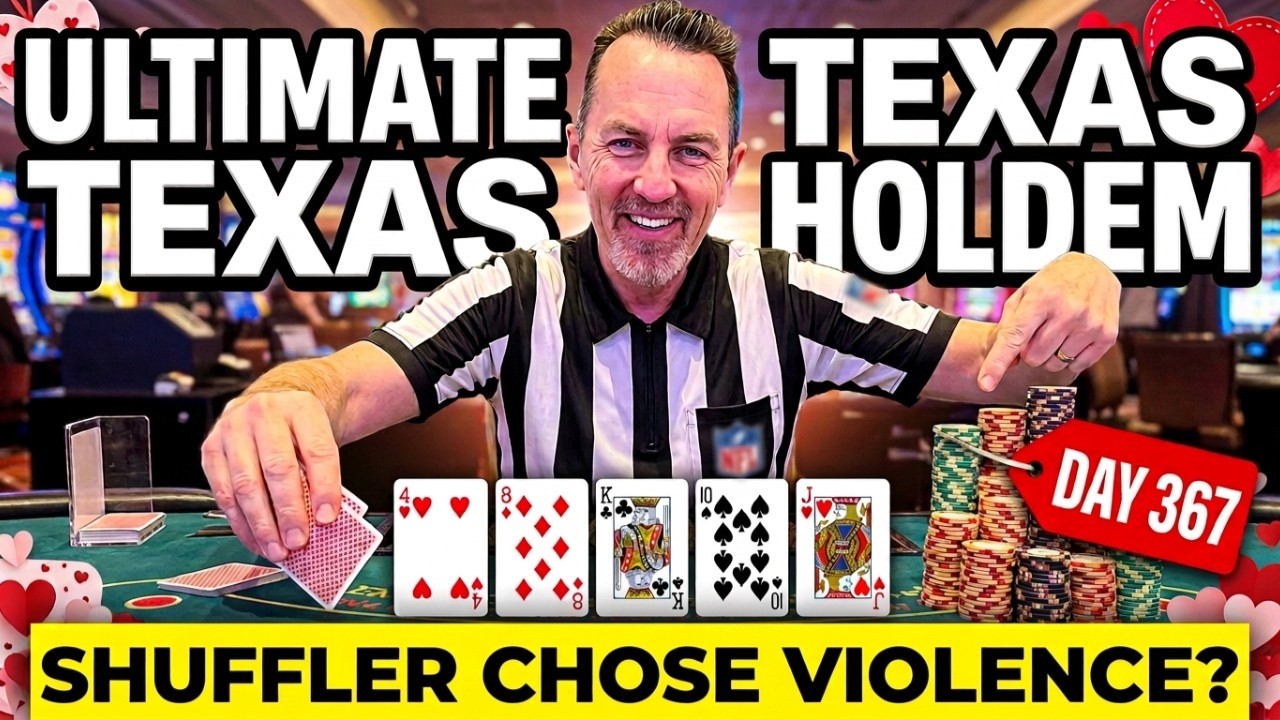 Ultimate Texas Holdem - Day 367 - The NFL and our shuffler choose violence