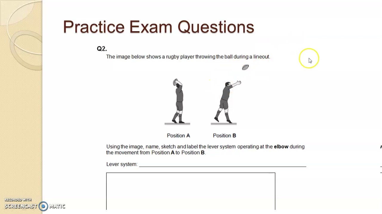 Biomechanical Levers GCSE - Application to practice exam question
