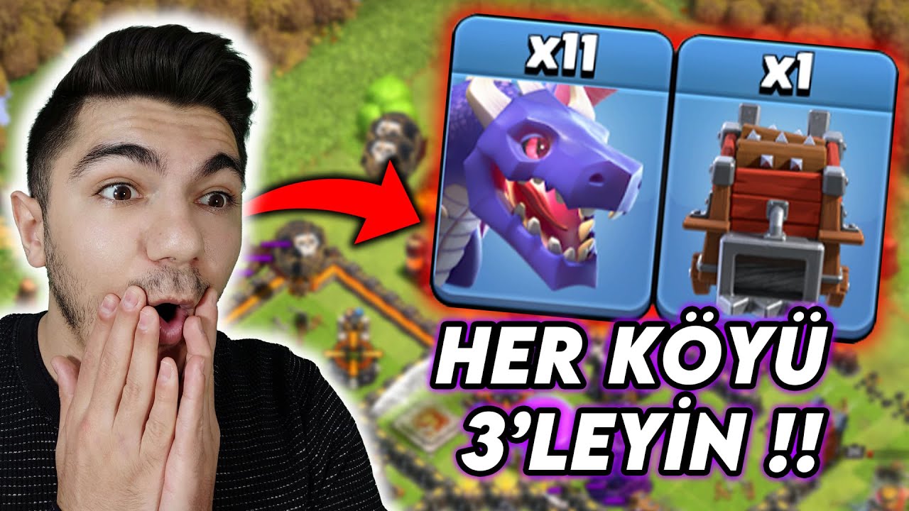 EN İYİ EJDER SALDIRISI TAKTİĞİ !! Her Köyü 3'leyin !! - Clash Of Clans