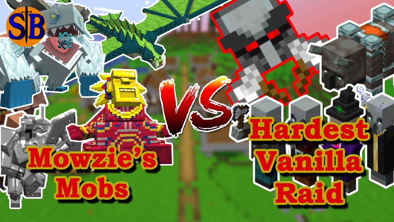Can Mowzie's Mobs Defend against The HARDEST Vanilla Raid | Minecraft Mob Battle