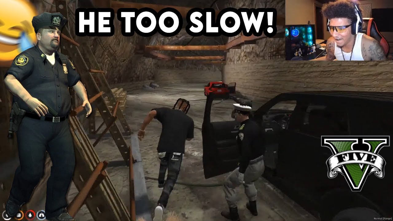 FAT POLICE OFFICER CHASES ME & THIS HAPPENS...🏃🏽‍♂️💨 | HOOD GANG LIFE ROLEPLAY!🔫🏚 | GTA 5 RP!🔥