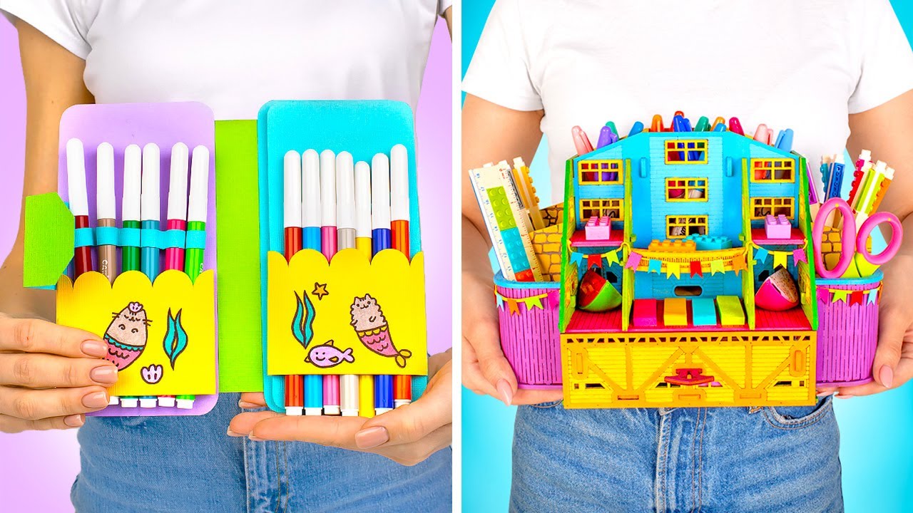 MATERIAIS ESCOLARES ARTESANAIS DIVERTIDOS E CRIATIVOS || IDEIAS LEGAIS PARA SEUS ITENS DE PAPELARIA