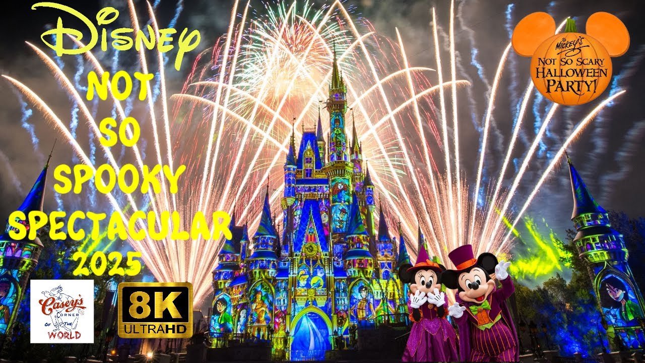 {8K} Disney Halloween Party Fireworks Not so Spooky Spectacular 2025