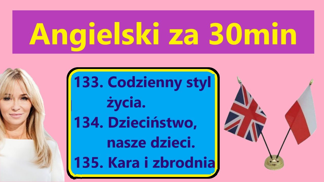 Angielski za 30 minut - lekcje 133-135. Codzienny styl życia, dzieciństwo, kara i zbrodnia. Słowa.
