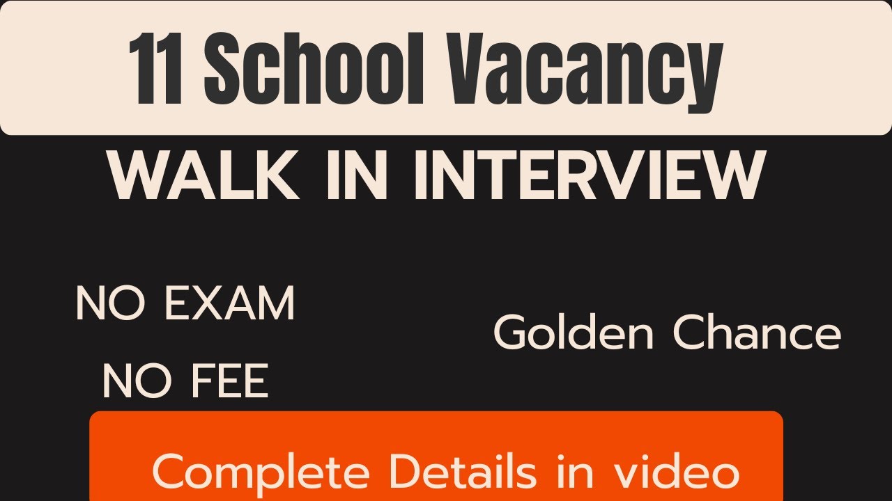 | School Job Vacancy | Delhi NCR Latest Teaching Jobs📚  All Area School Job|