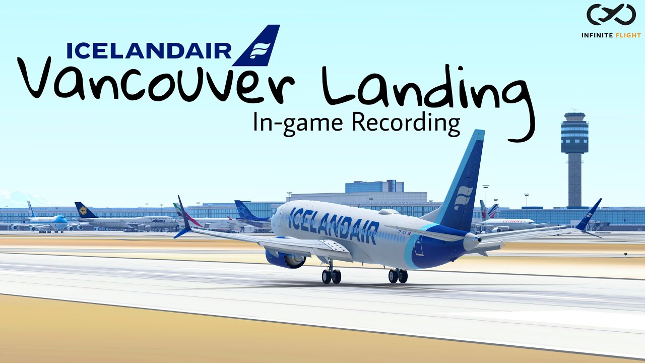 Cockpit View Icelandair B38M Arrival into Vancouver (YVR) | Boeing 737 MAX8 | In-game Recording