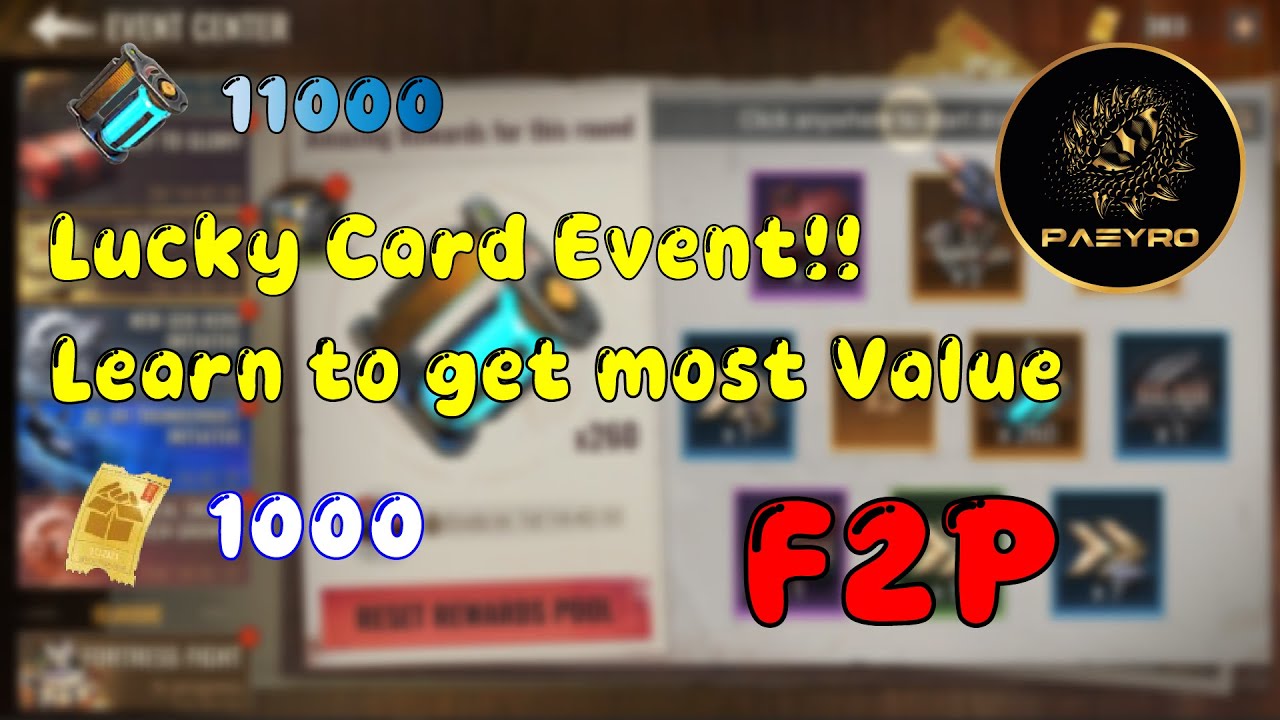 State of Survival : Lucky Card Event I 11000 Plasma I F2P